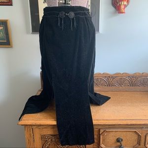 Vintage black velvet skirt with tassel detail